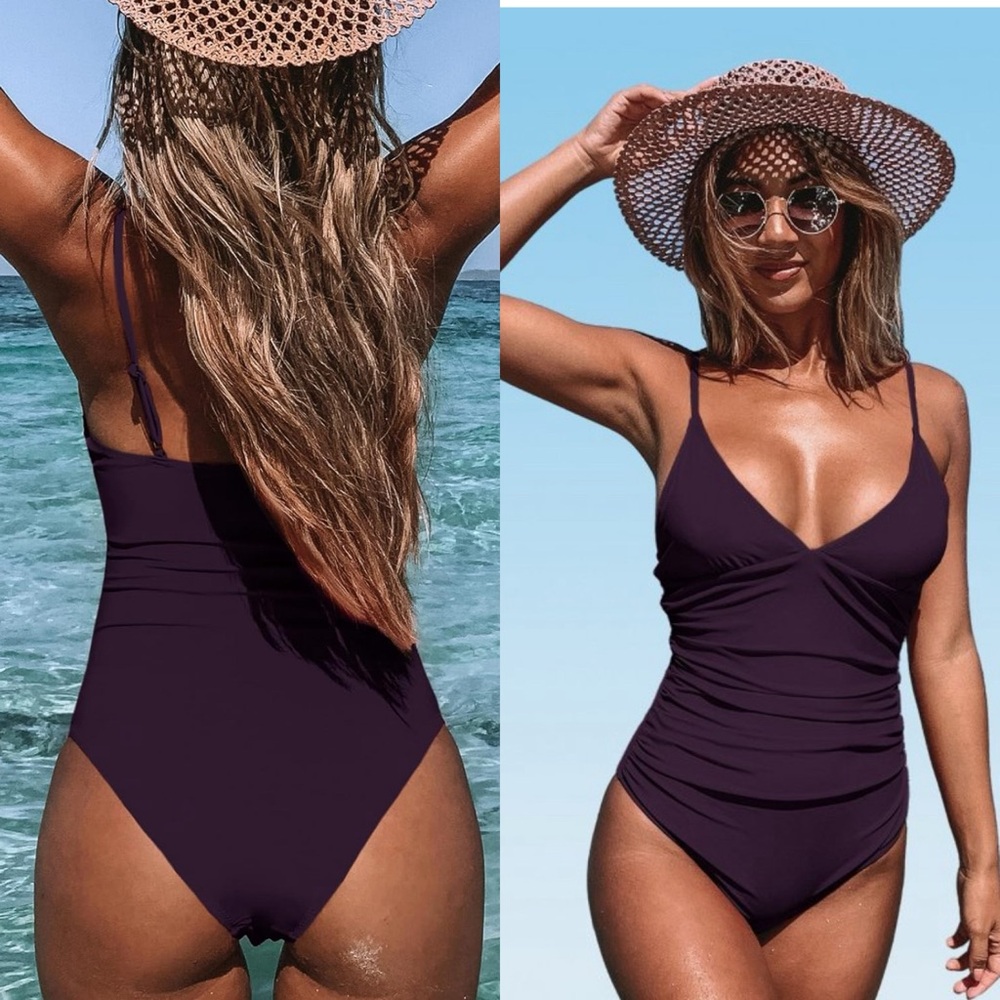 NWT Women's‎ Bright Day Shirring One Piece Swimsuit SIZE LARGE